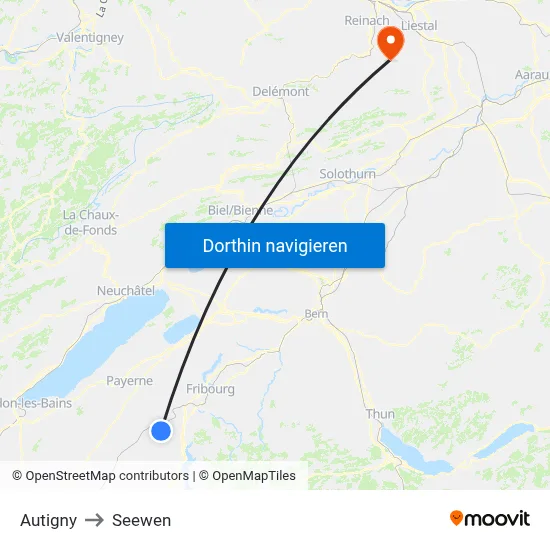Autigny to Seewen map
