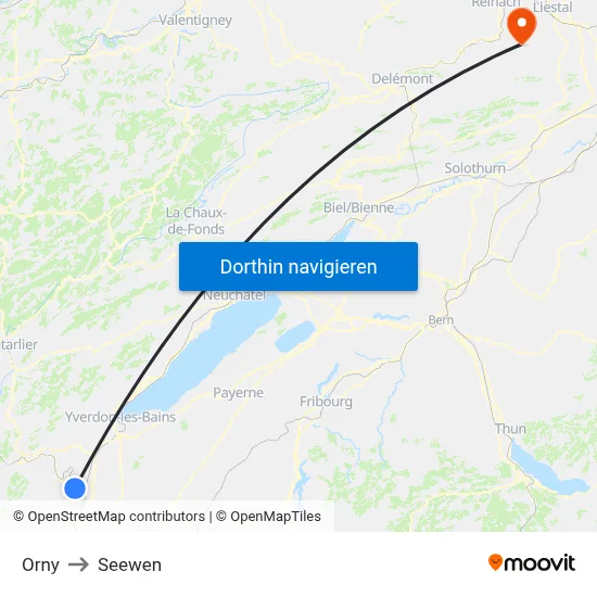 Orny to Seewen map