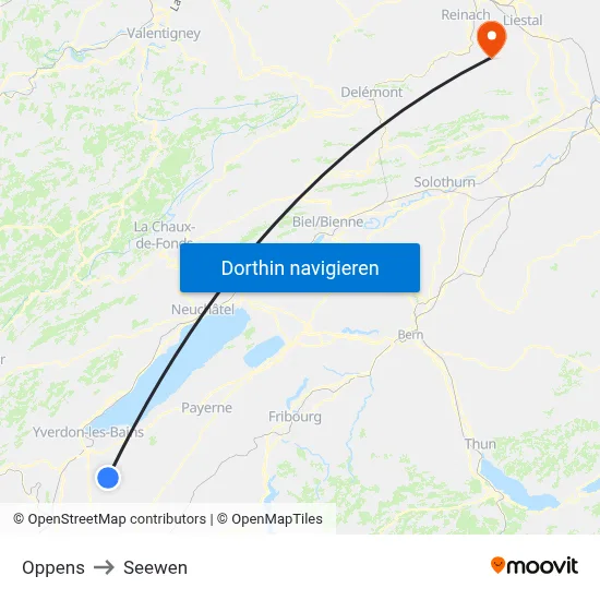 Oppens to Seewen map