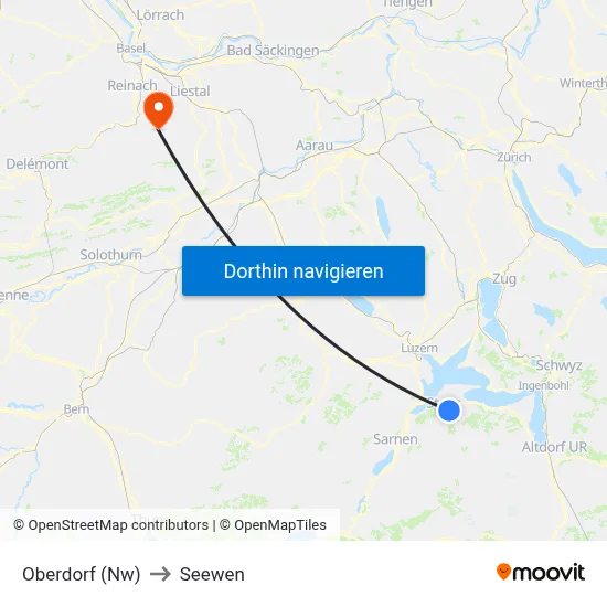 Oberdorf (Nw) to Seewen map