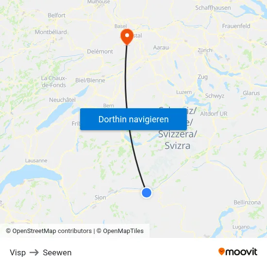 Visp to Seewen map