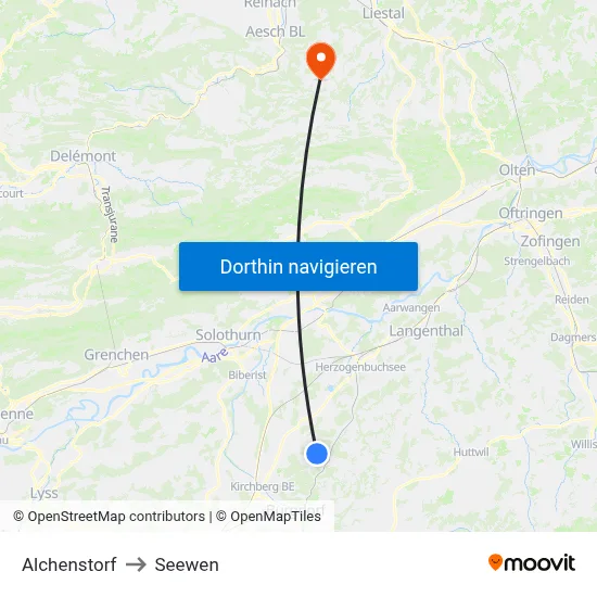 Alchenstorf to Seewen map