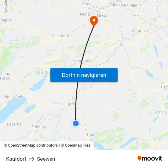 Kaufdorf to Seewen map
