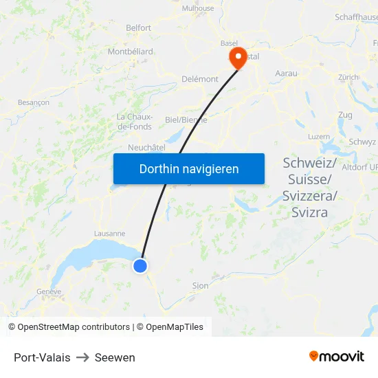 Port-Valais to Seewen map