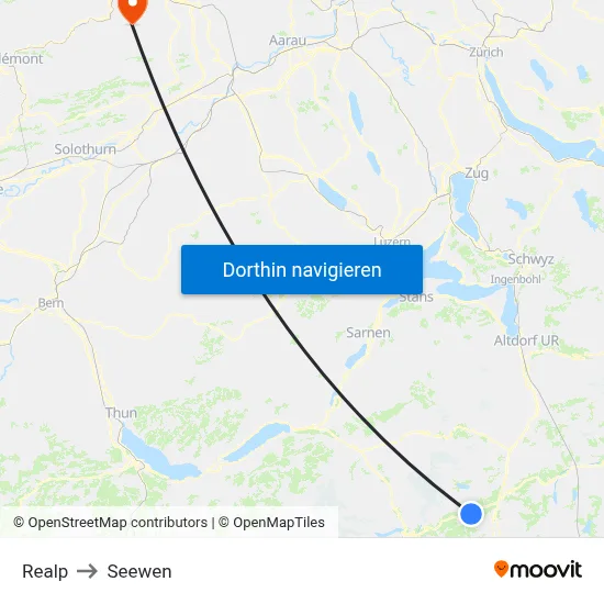 Realp to Seewen map