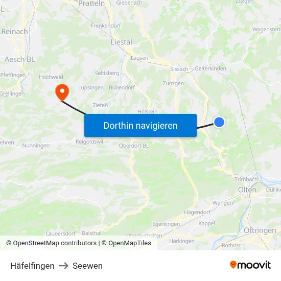 Häfelfingen to Seewen map