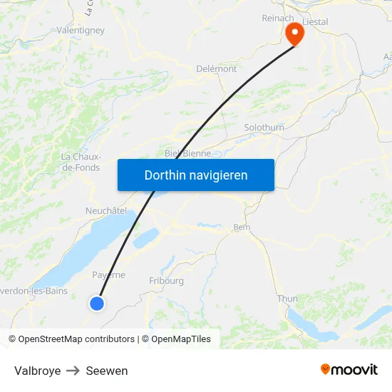 Valbroye to Seewen map