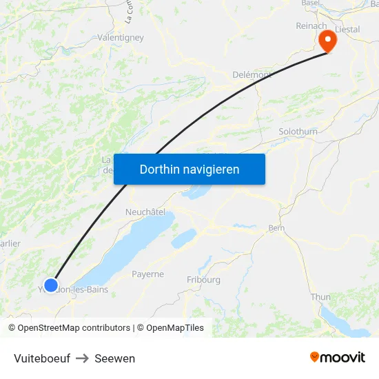 Vuiteboeuf to Seewen map