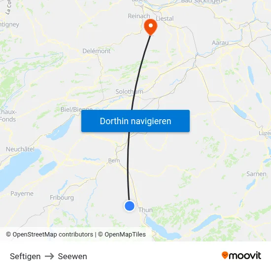 Seftigen to Seewen map