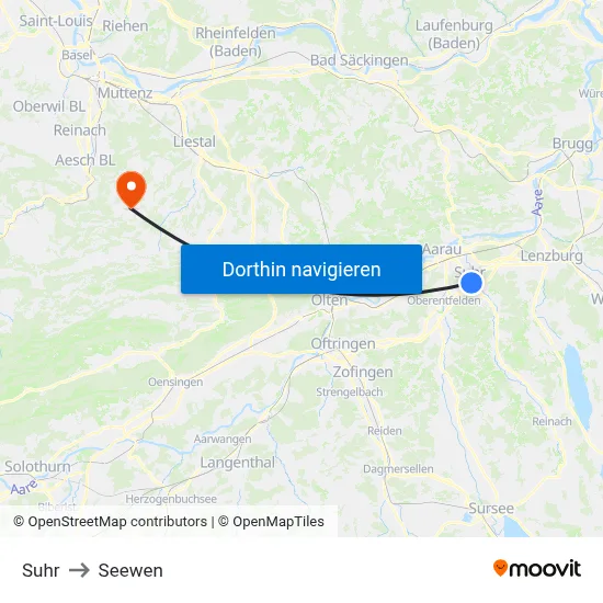 Suhr to Seewen map