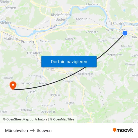 Münchwilen to Seewen map