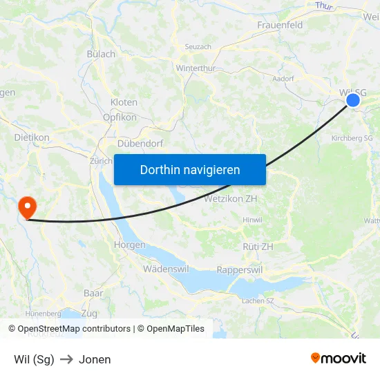 Wil (Sg) to Jonen map