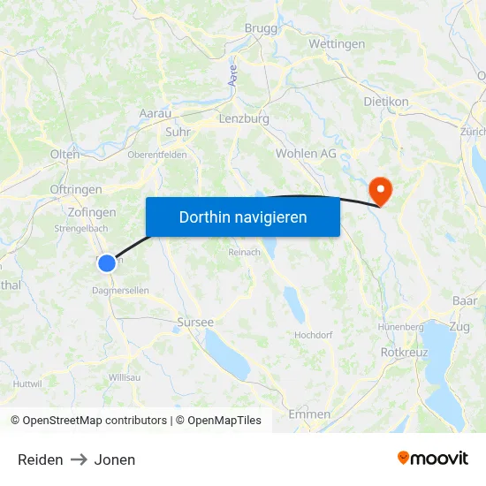 Reiden to Jonen map