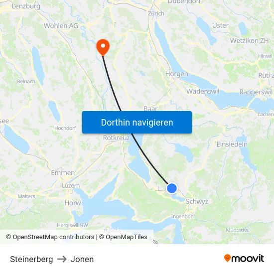 Steinerberg to Jonen map