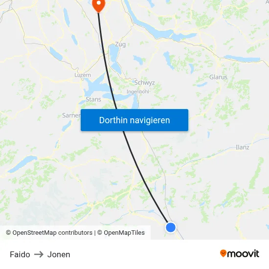 Faido to Jonen map