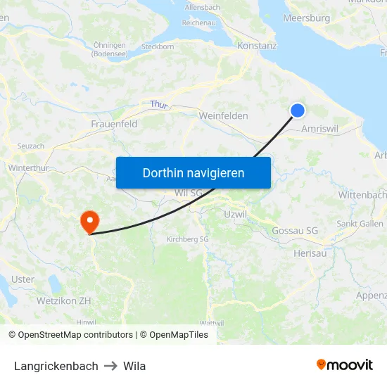 Langrickenbach to Wila map