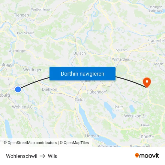 Wohlenschwil to Wila map