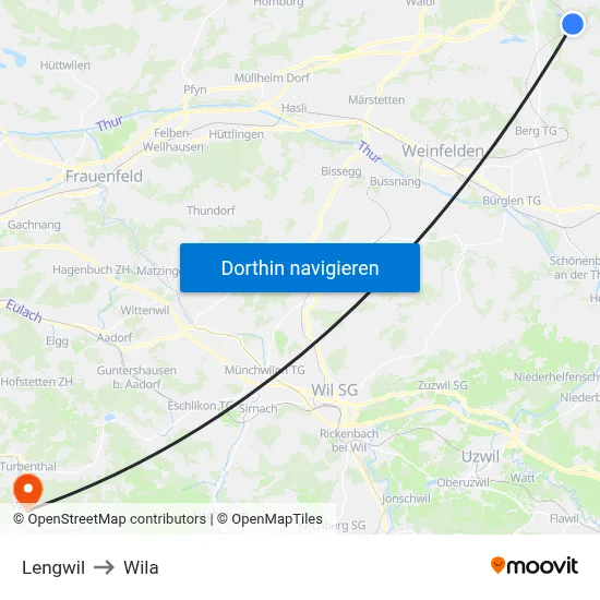 Lengwil to Wila map