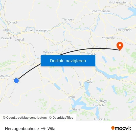Herzogenbuchsee to Wila map