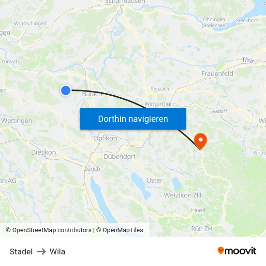 Stadel to Wila map