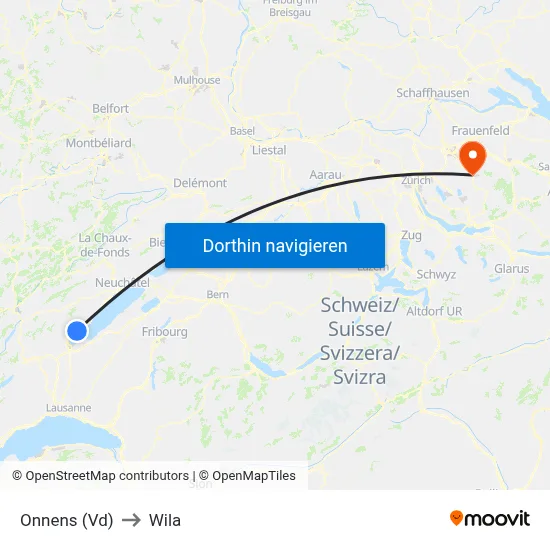 Onnens (Vd) to Wila map