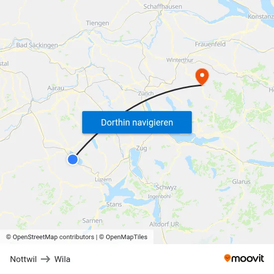 Nottwil to Wila map