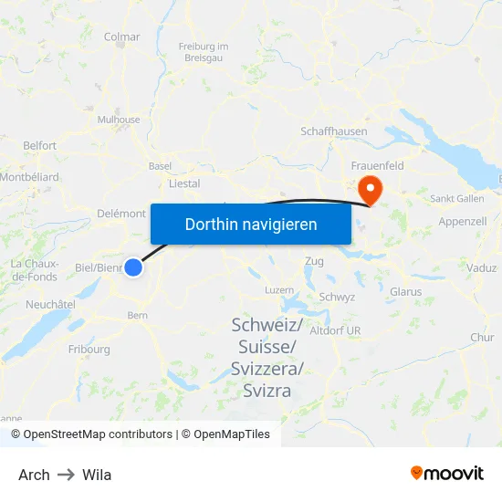 Arch to Wila map