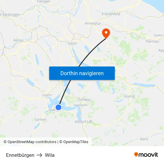 Ennetbürgen to Wila map