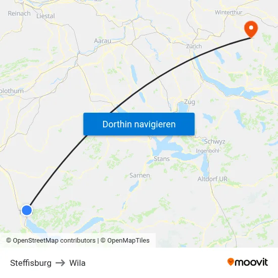 Steffisburg to Wila map