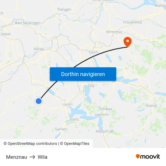Menznau to Wila map