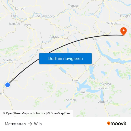 Mattstetten to Wila map
