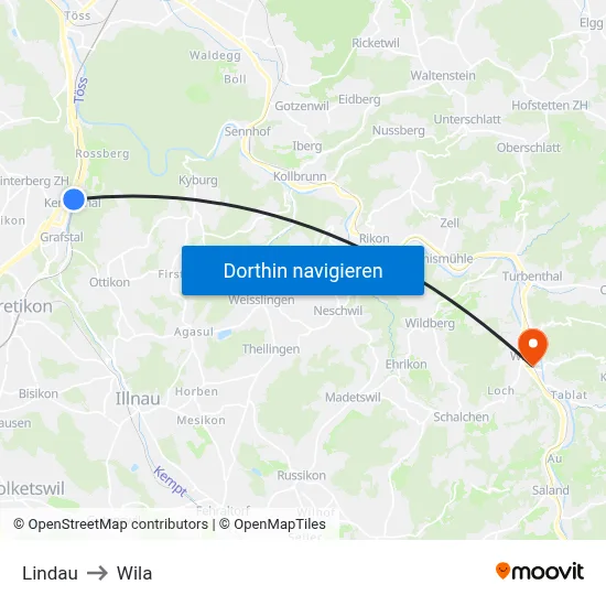 Lindau to Wila map