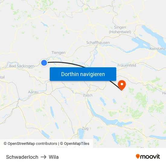 Schwaderloch to Wila map