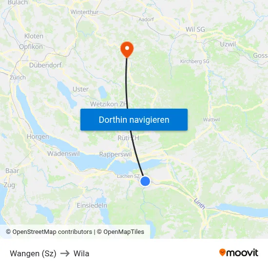 Wangen (Sz) to Wila map