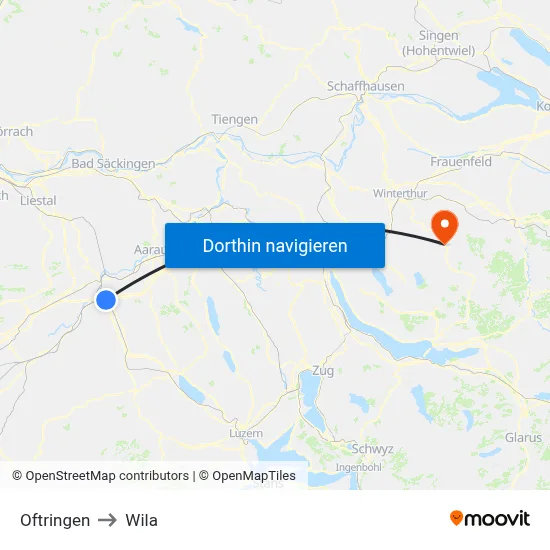 Oftringen to Wila map
