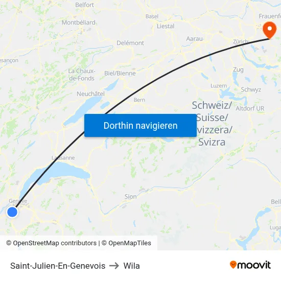 Saint-Julien-En-Genevois to Wila map