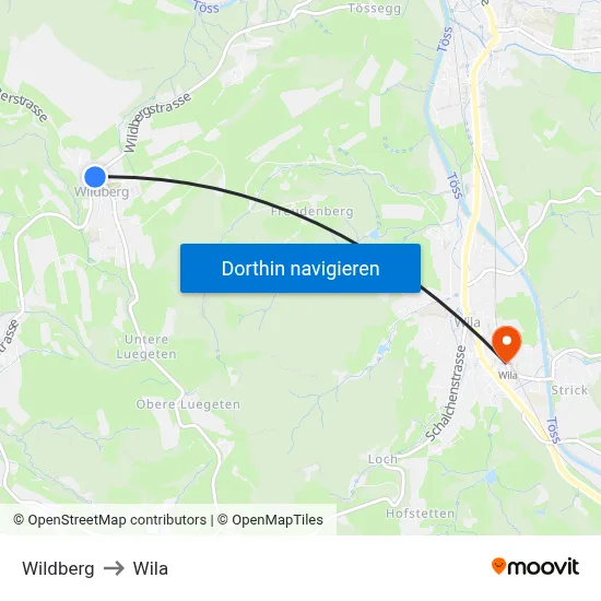Wildberg to Wila map