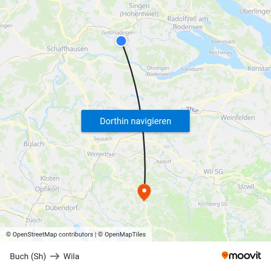 Buch (Sh) to Wila map