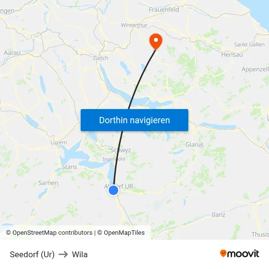 Seedorf (Ur) to Wila map