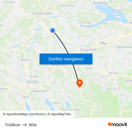 Trüllikon to Wila map