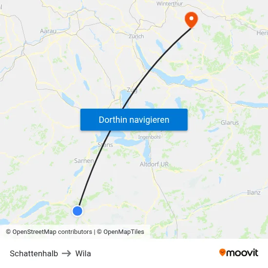 Schattenhalb to Wila map