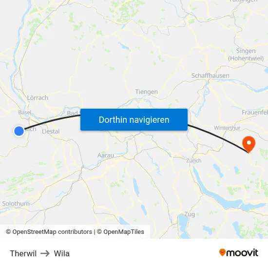Therwil to Wila map