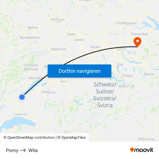 Pomy to Wila map