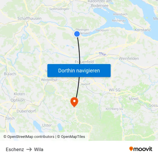 Eschenz to Wila map