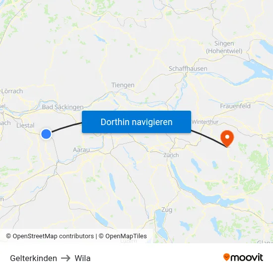 Gelterkinden to Wila map
