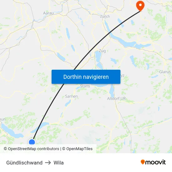 Gündlischwand to Wila map