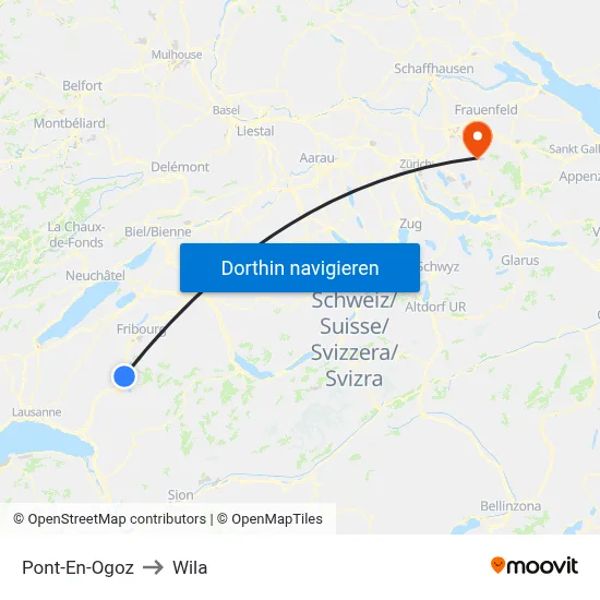 Pont-En-Ogoz to Wila map