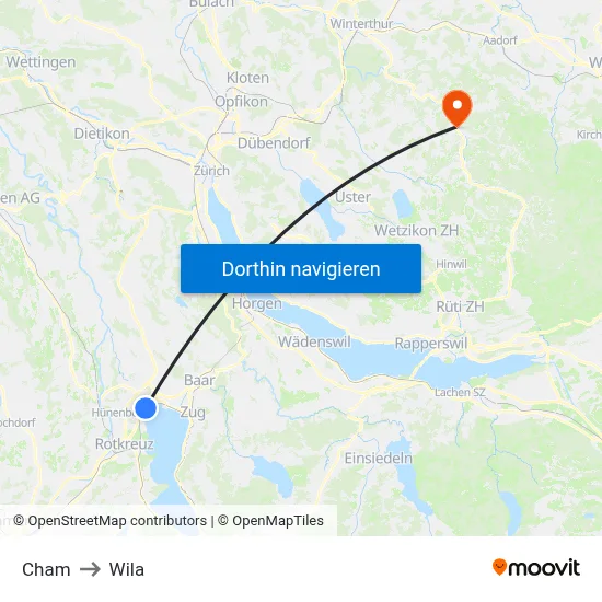 Cham to Wila map