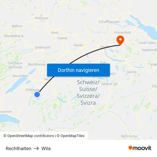 Rechthalten to Wila map