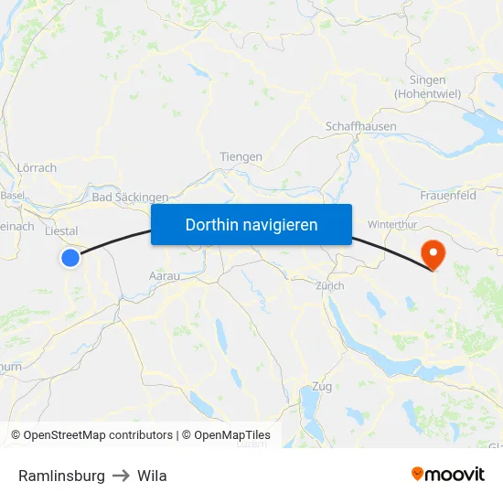 Ramlinsburg to Wila map